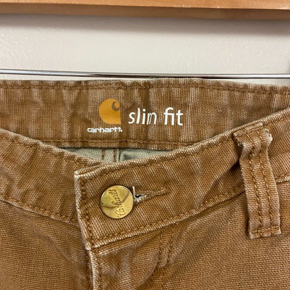 Carhartt Womens 100723 Brown Slim Fit Double Front Work Pants Size 6 Short - Picture 4 of 8